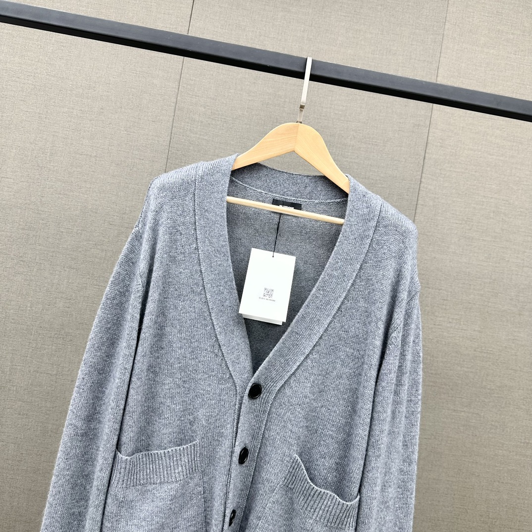 WE11DONE ウェルダンシニットｎ級品 ゆったり セーター トップス Vネック アウター シンプル 男女兼用 グレイ_2