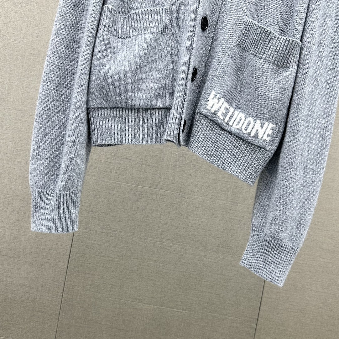 WE11DONE ウェルダンシニットｎ級品 ゆったり セーター トップス Vネック アウター シンプル 男女兼用 グレイ_3