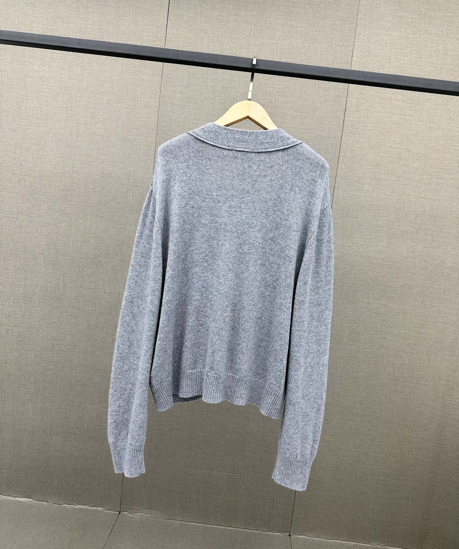 WE11DONE ウェルダンシニットｎ級品 ゆったり セーター トップス Vネック アウター シンプル 男女兼用 グレイ_7