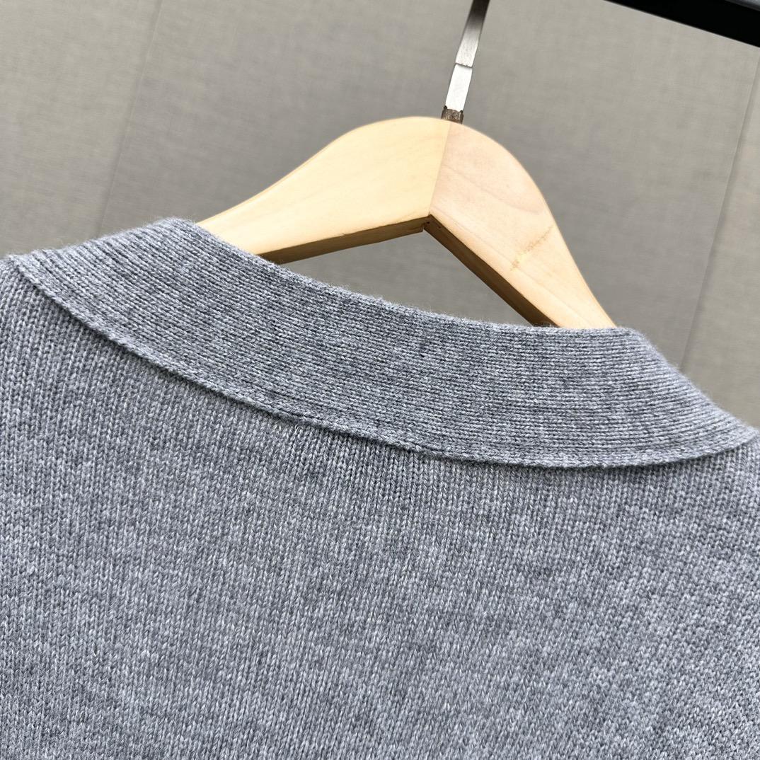 WE11DONE ウェルダンシニットｎ級品 ゆったり セーター トップス Vネック アウター シンプル 男女兼用 グレイ_8