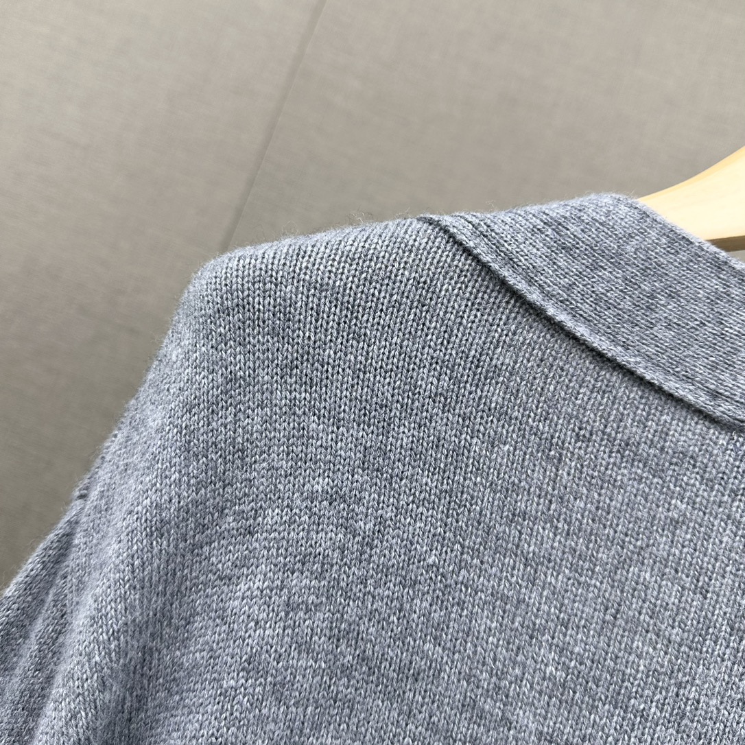 WE11DONE ウェルダンシニットｎ級品 ゆったり セーター トップス Vネック アウター シンプル 男女兼用 グレイ_9