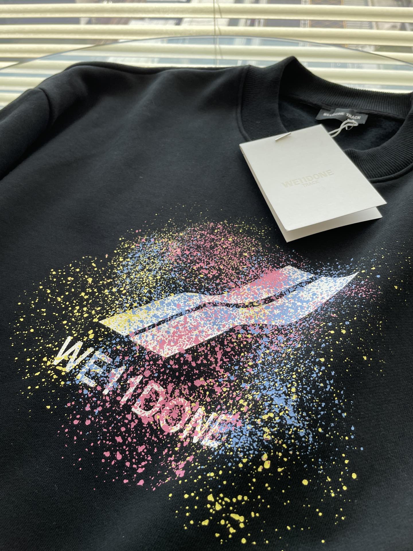 WE11DONE ウェルダンパーカースーパーコピー 人気新品 トップス 丸首 プリント 日常服 長袖 ブラック_4