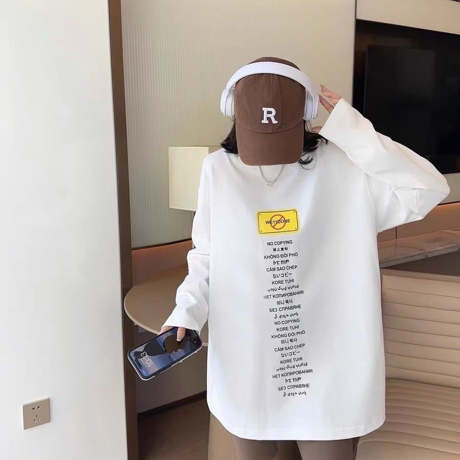 WE11DONE 新商品! ロックウェル tシャツ激安通販 長袖tシャツ 純綿 大人気 トップス 禁止ロゴ プリント 2色可選_4