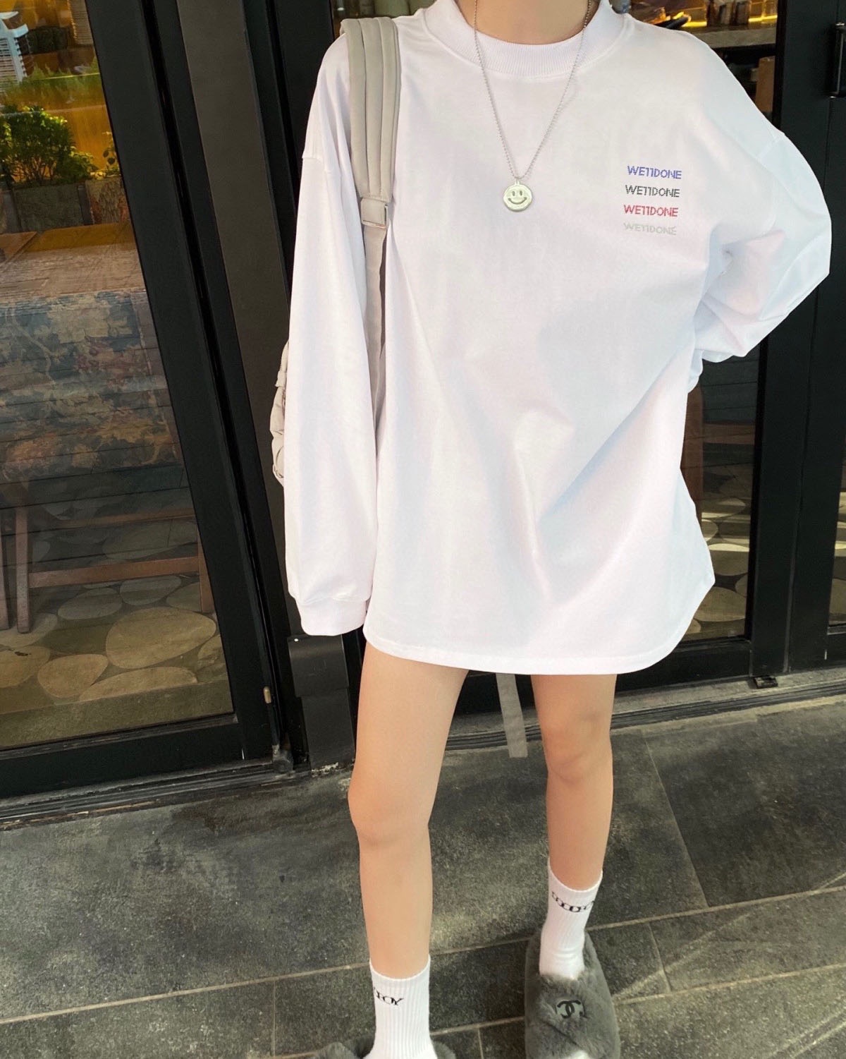 WE11DONE お買い得豊富な ウェルダンシャツスーパーコピー 長袖 tシャツ 純綿トップス ダイヤモンド飾り ホワイト_3