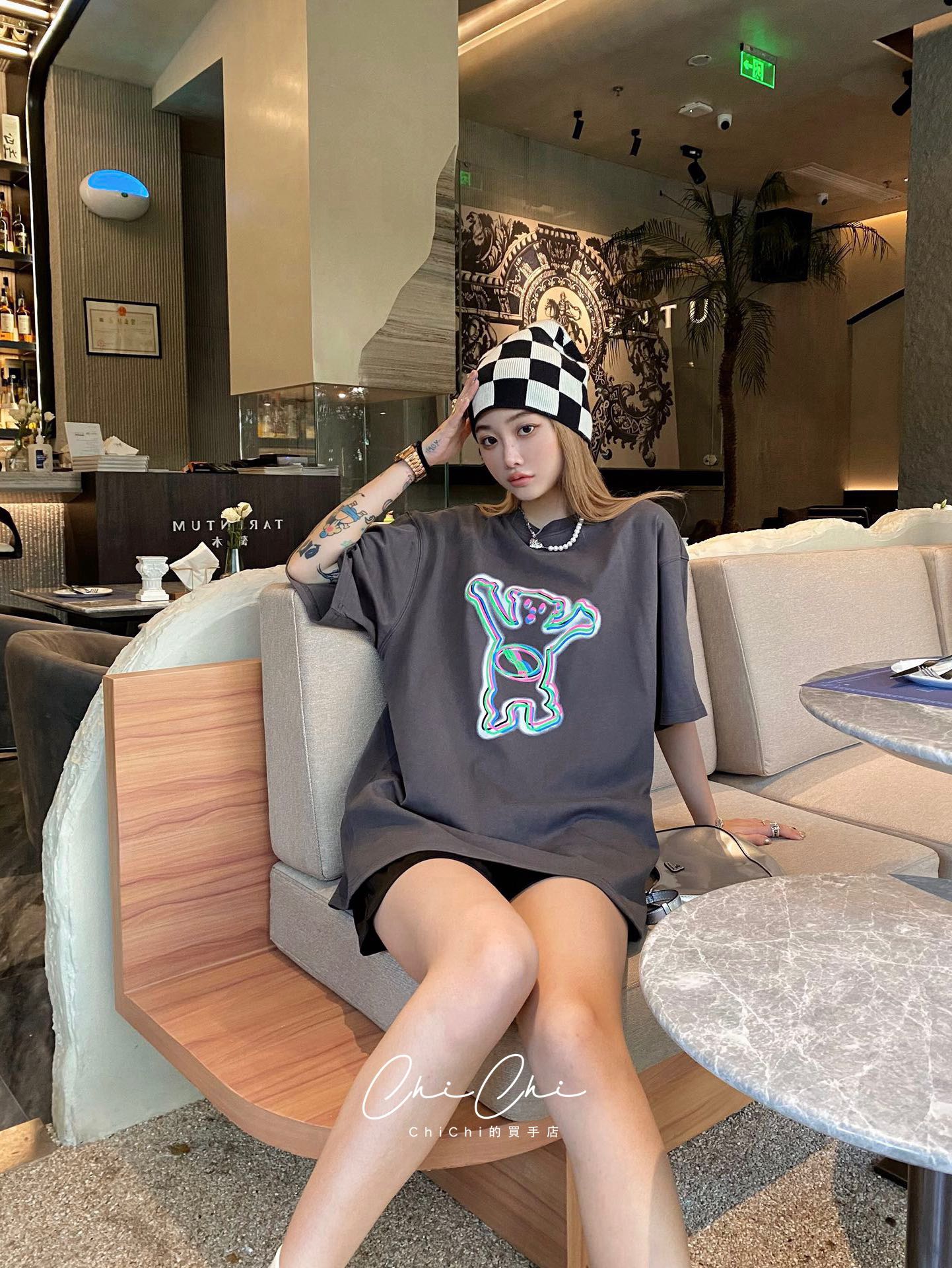 WE11DONE ウェルダン アパレルｎ級品 短袖 tシャツ 純綿トップス 熊プリント ファッション 人気品 グレイ_3