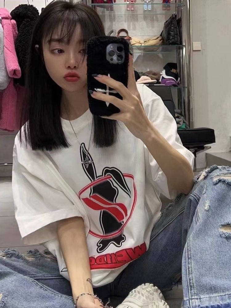 WE11DONE ウェルダン tシャツスーパーコピー トップス 純綿 兎プリント 男女兼用 超レア激得 2色可選_5