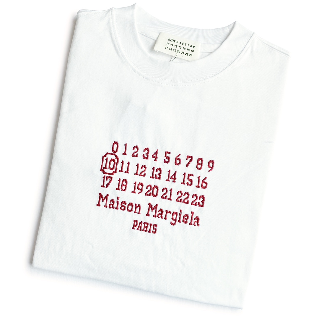 WE11DONE ウェルダンシャツ激安通販 柔らかい 短袖 トップス 純綿 数字プリント シンプル  ホワイト_2