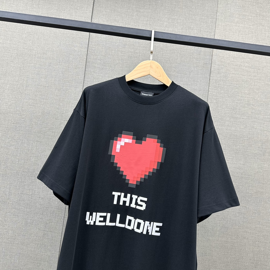 WE11DONE 大絶賛 ウェルダン服ｎ級品 半袖 トップス tシャツ ハットプリント 純綿 品質保証 ブラック_2
