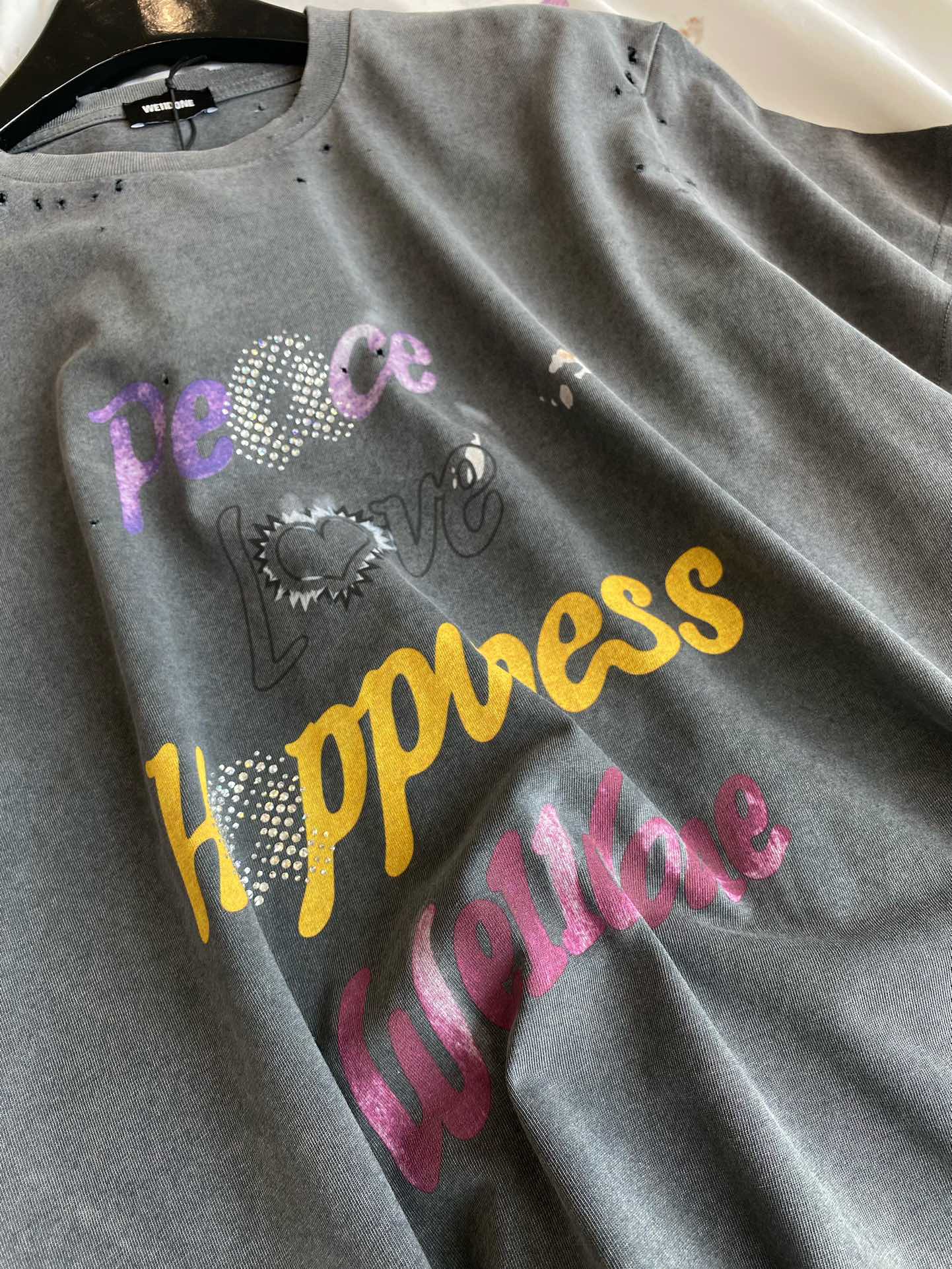 WE11DONE 今季欲しい ウェルカムヘル tシャツスーパーコピー 半袖 トップス 純綿 青春 プリント 大人気 2色可選_5