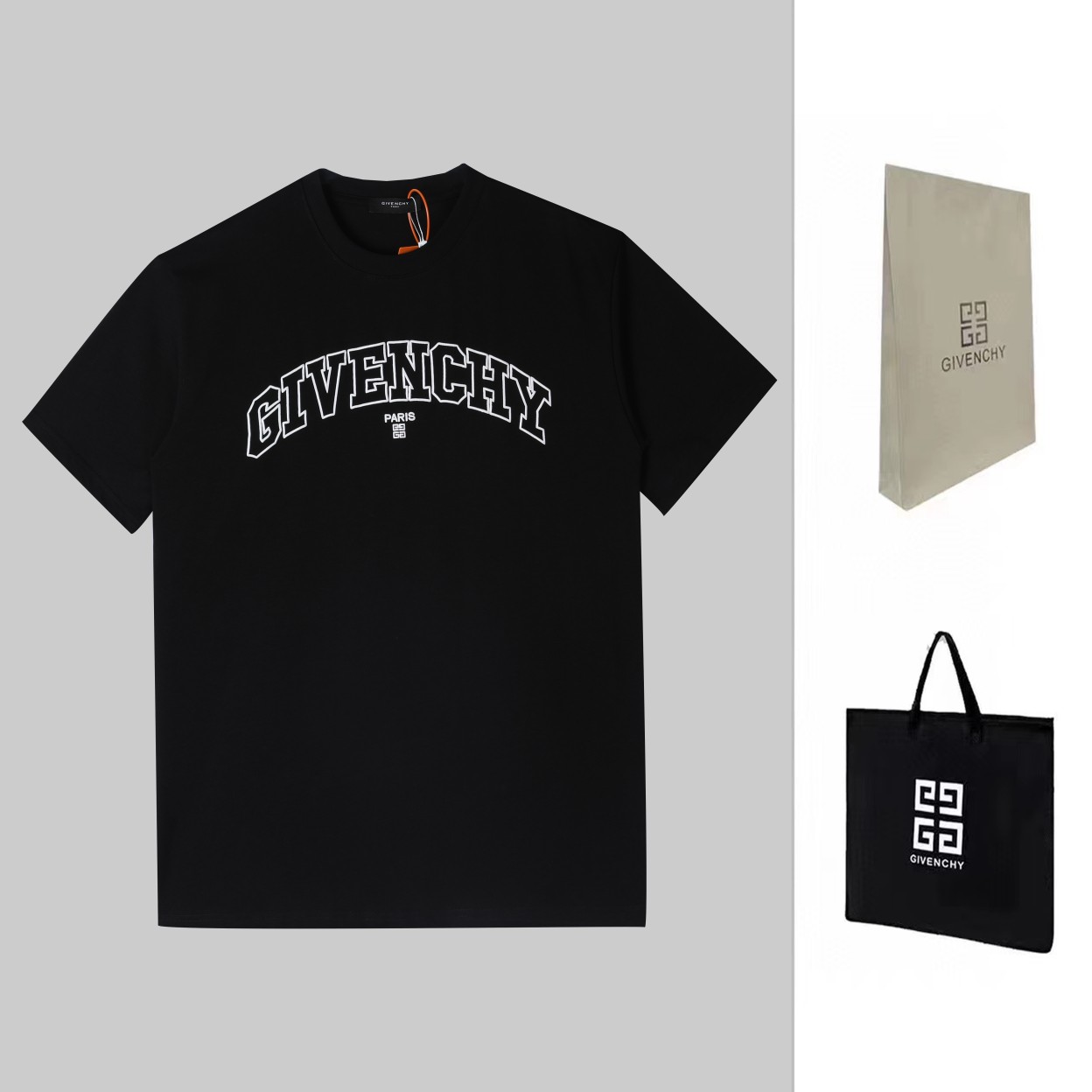 高級感に溢れ ジバンシィ tシャツ メンズｎ級品 日常服 トップス 純綿 シンプル プリント 半袖 人気新作 2色可選 ブラック_1