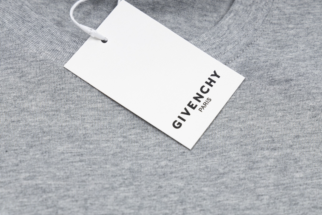 最前線2024 ジバンシー メンズtシャツ偽物 半袖 純綿トップス 蛍光ロゴプリント 激安品 男女兼用 シンプル グレイ_4