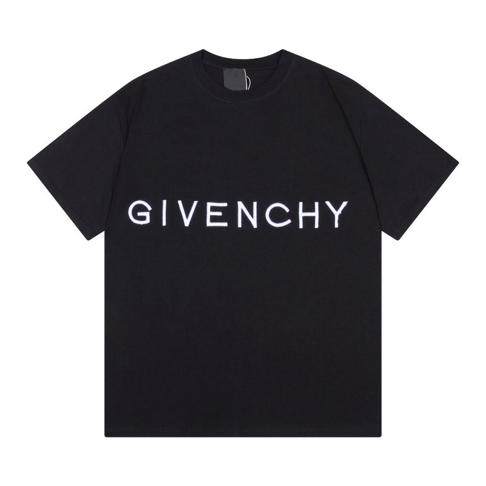 今季欲しい 高品質 ジバンシィ ロゴ激安通販 短袖 純綿トップス プリント tシャツ ゆったり 男女兼用 ブラック_1