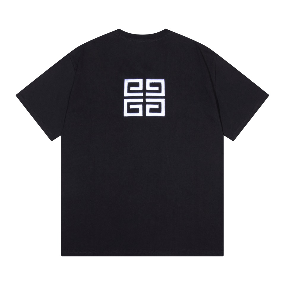 今季欲しい 高品質 ジバンシィ ロゴ激安通販 短袖 純綿トップス プリント tシャツ ゆったり 男女兼用 ブラック_2