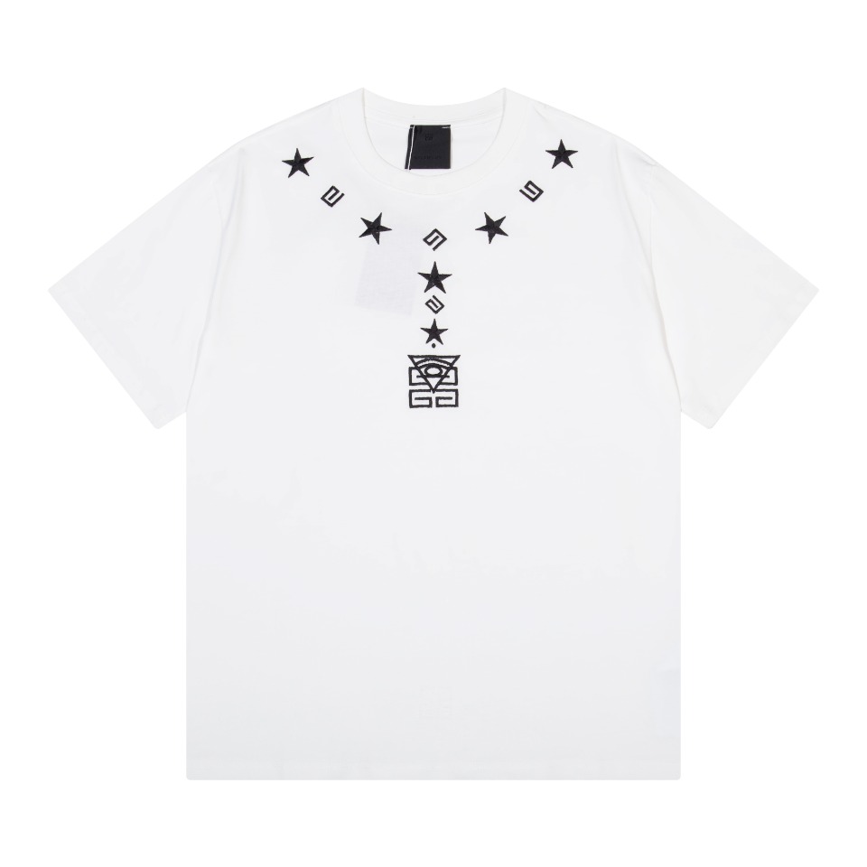 大絶賛 ジバンシィtシャツスーパーコピー 短袖 純綿トップス プリント ゆったり 個性的 男女兼用 2色可選 ホワイト_1