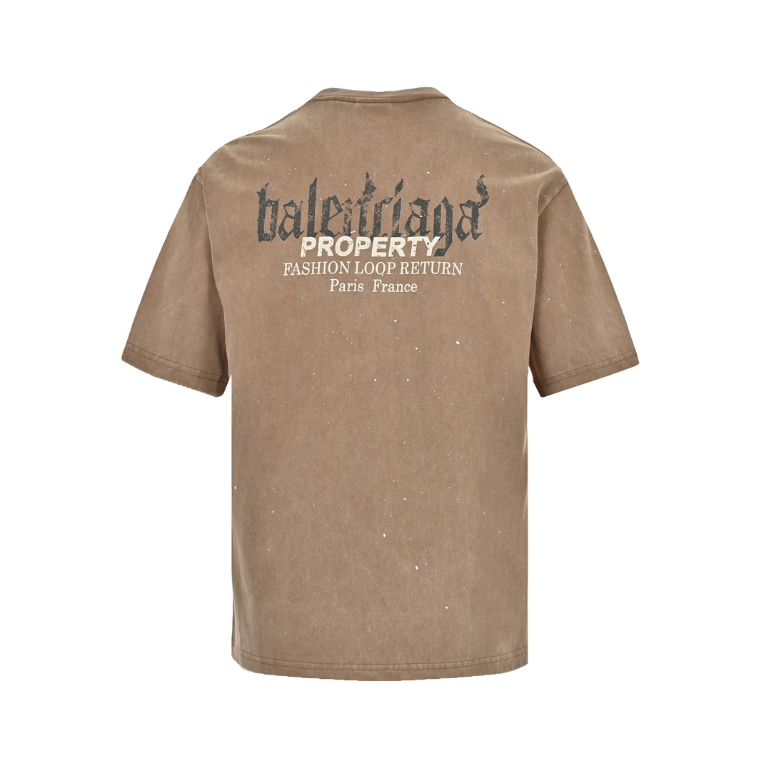 バレンシアガ BALENCIAGA限定 コピー 半袖 Tシャツ コットン カーキ 柔らかい 花柄_3