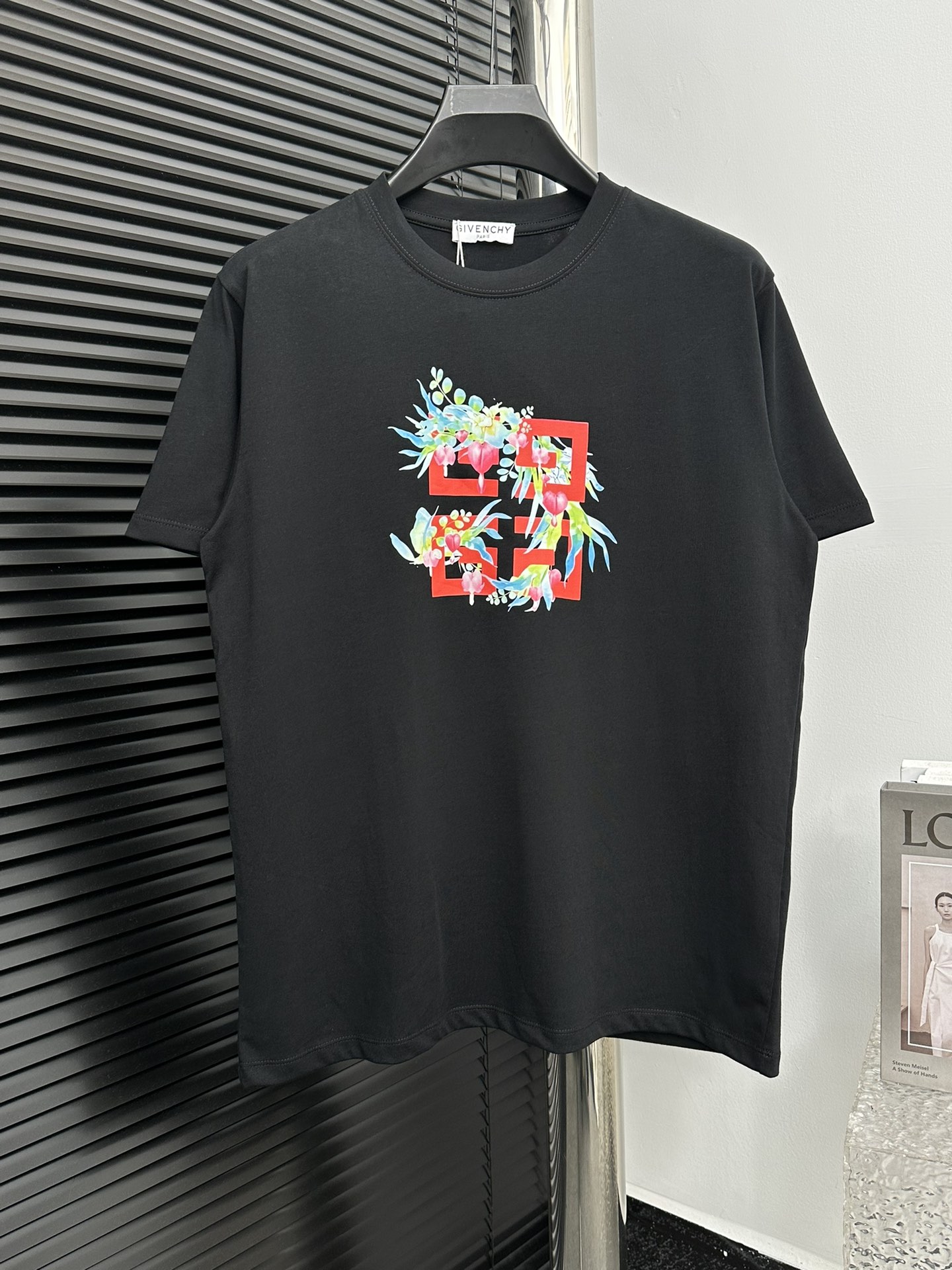 ジバンシィtシャツｎ級品 純綿 丸首 プリント トップス ファッション ゆったり 男女兼用 シンプル ブラック_1