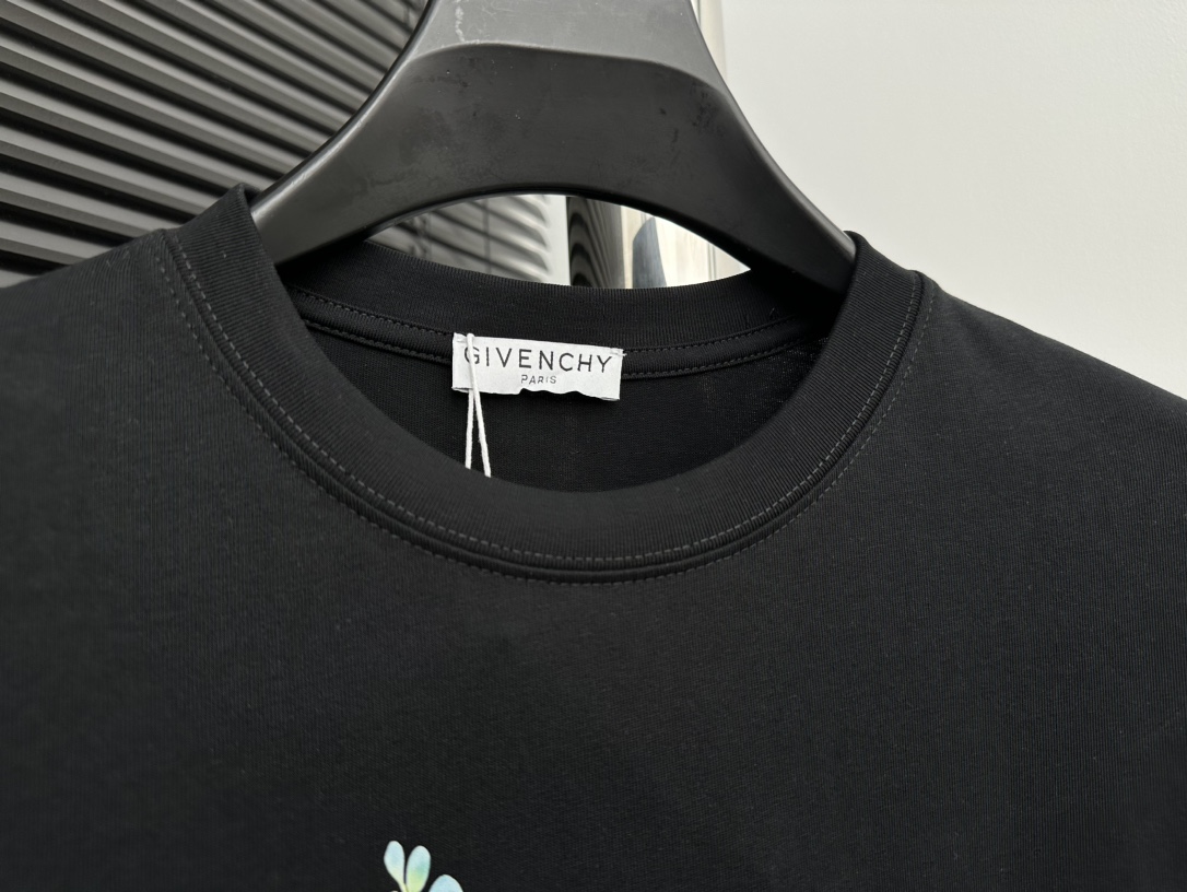 ジバンシィtシャツｎ級品 純綿 丸首 プリント トップス ファッション ゆったり 男女兼用 シンプル ブラック_3