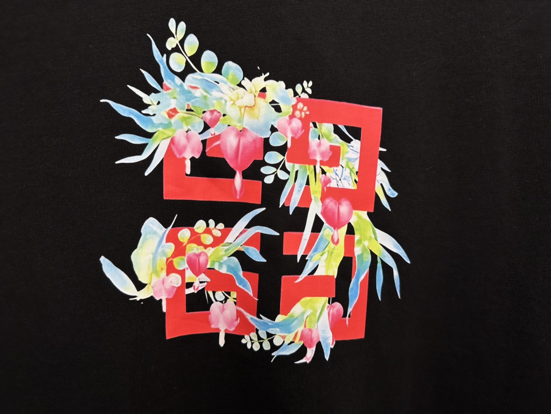 ジバンシィtシャツｎ級品 純綿 丸首 プリント トップス ファッション ゆったり 男女兼用 シンプル ブラック_5