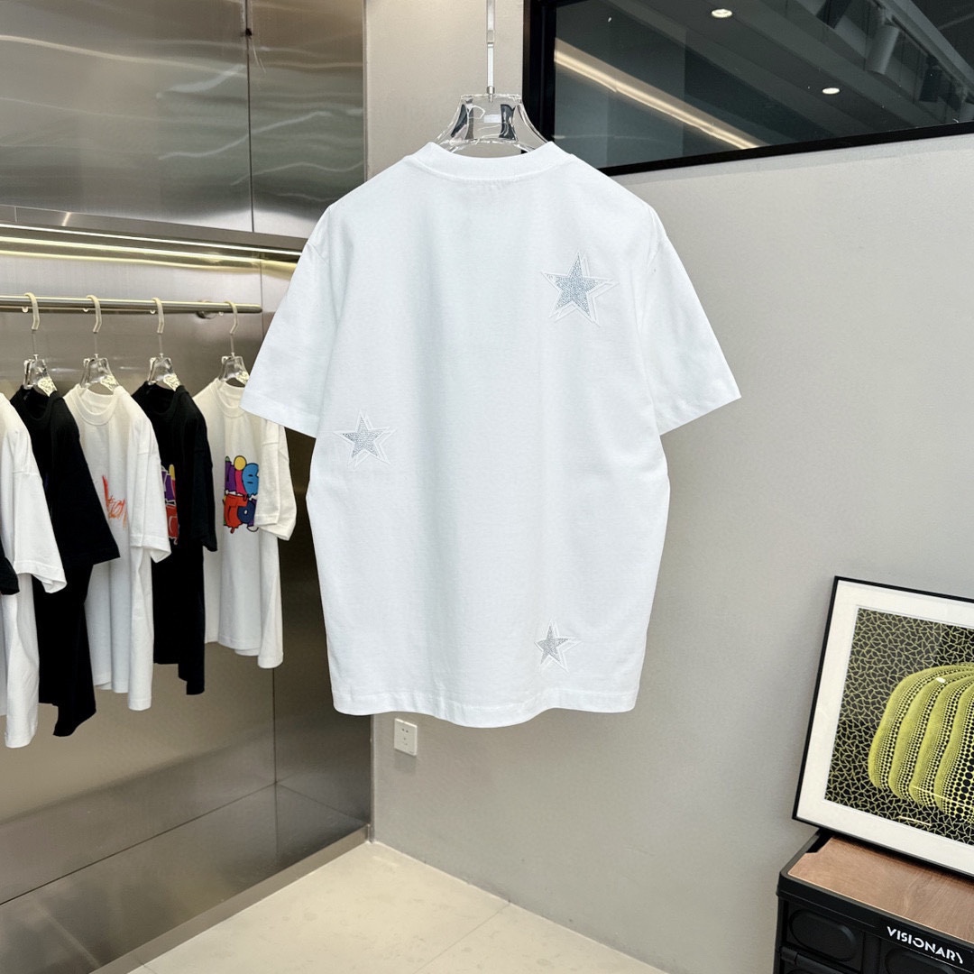 海外セレブ定番愛用 ジバンシィ tシャツ レディース激安通販 トップス 純綿 星プリント 半袖 メンズ ホワイト_7
