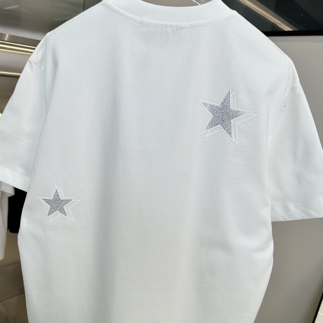 海外セレブ定番愛用 ジバンシィ tシャツ レディース激安通販 トップス 純綿 星プリント 半袖 メンズ ホワイト_8