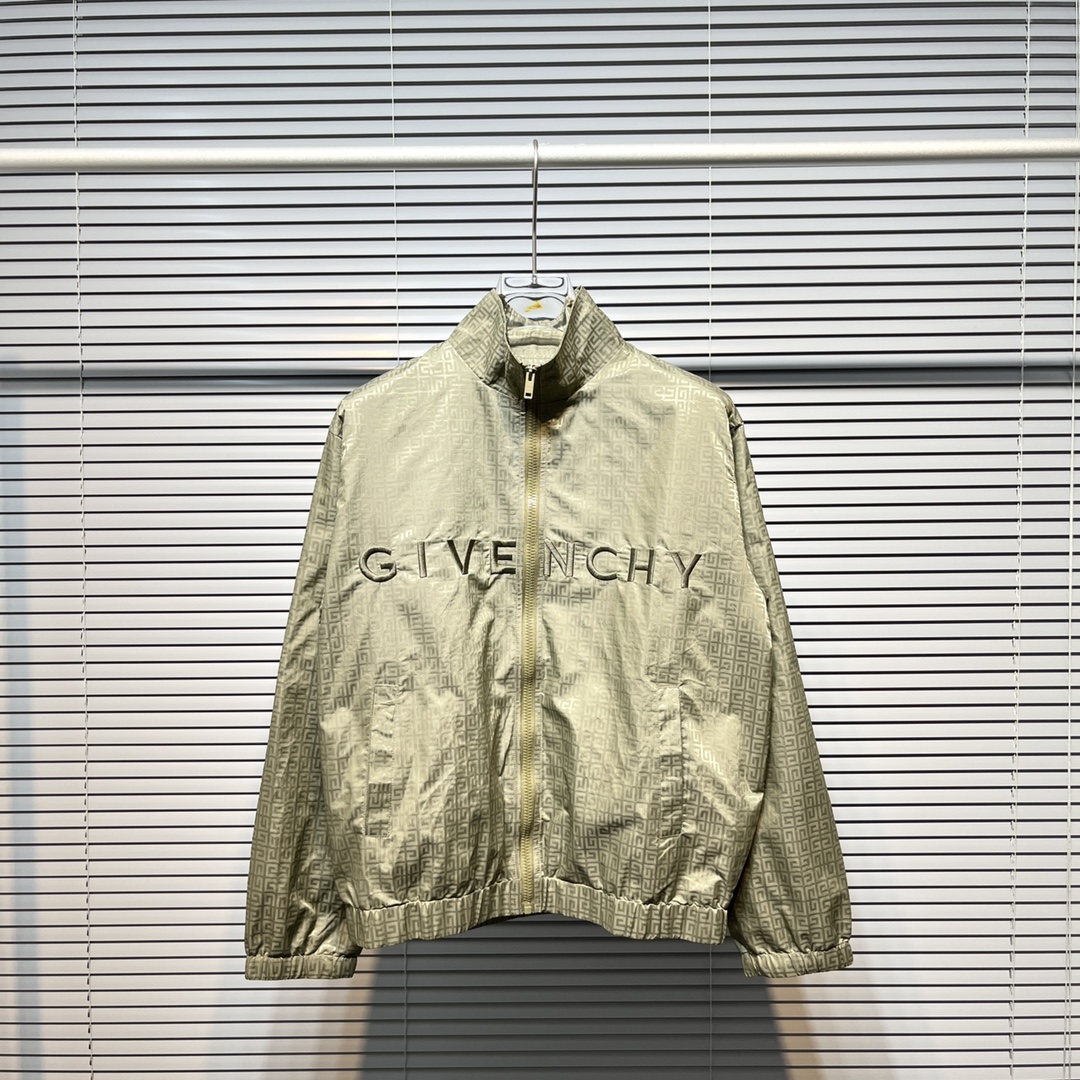 ジバンシー アウター偽物 ジャケット トップス 軽量 ハイネック 防風 刺繍ロゴ 人気定番 シンプル 杏色_1