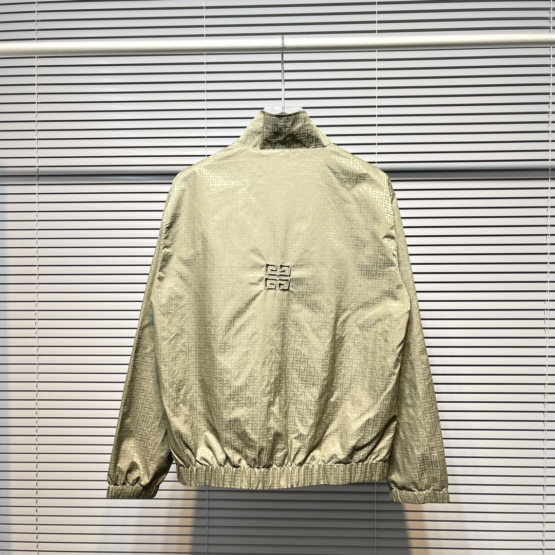 ジバンシー アウター偽物 ジャケット トップス 軽量 ハイネック 防風 刺繍ロゴ 人気定番 シンプル 杏色_2
