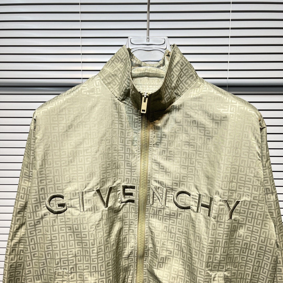 ジバンシー アウター偽物 ジャケット トップス 軽量 ハイネック 防風 刺繍ロゴ 人気定番 シンプル 杏色_3