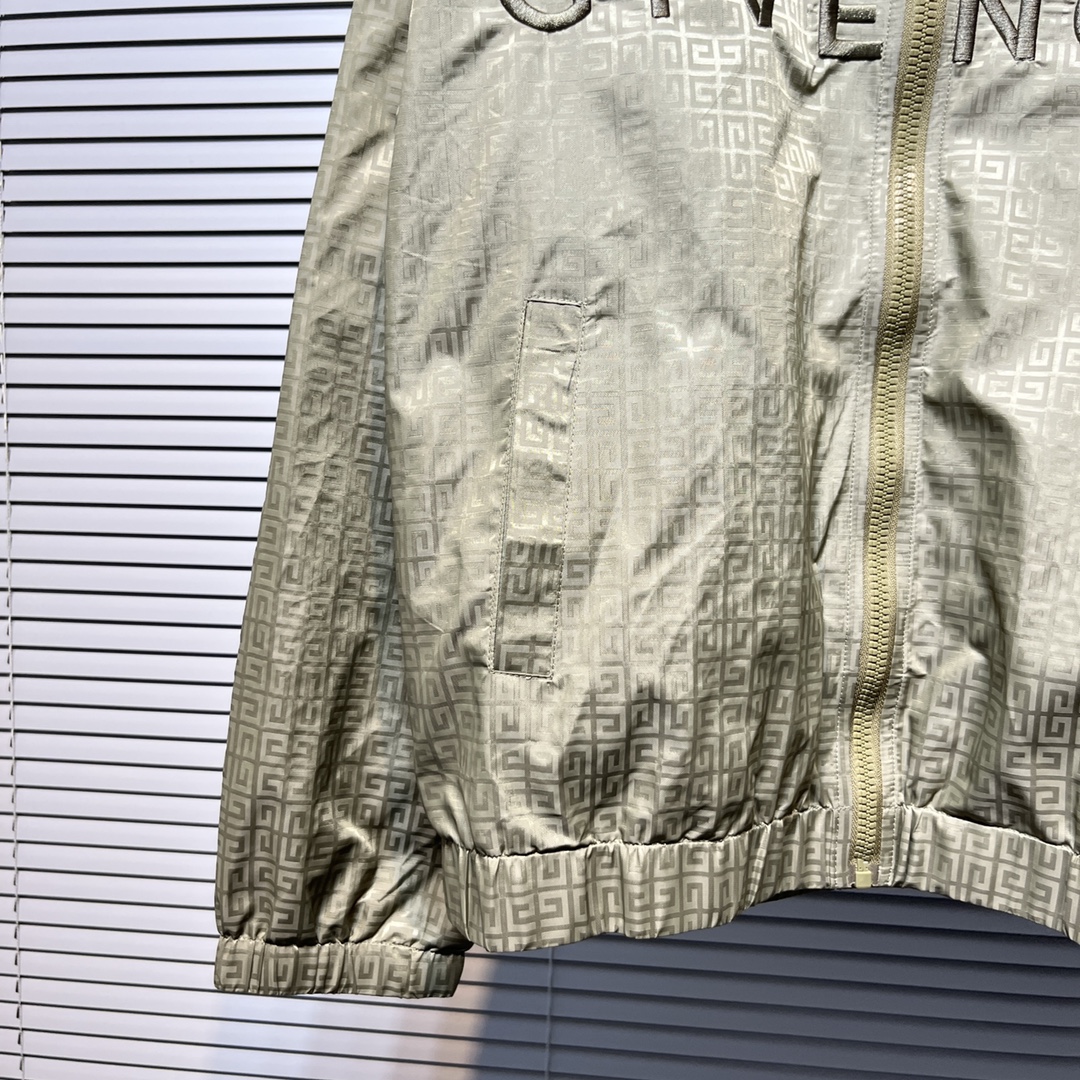 ジバンシー アウター偽物 ジャケット トップス 軽量 ハイネック 防風 刺繍ロゴ 人気定番 シンプル 杏色_5