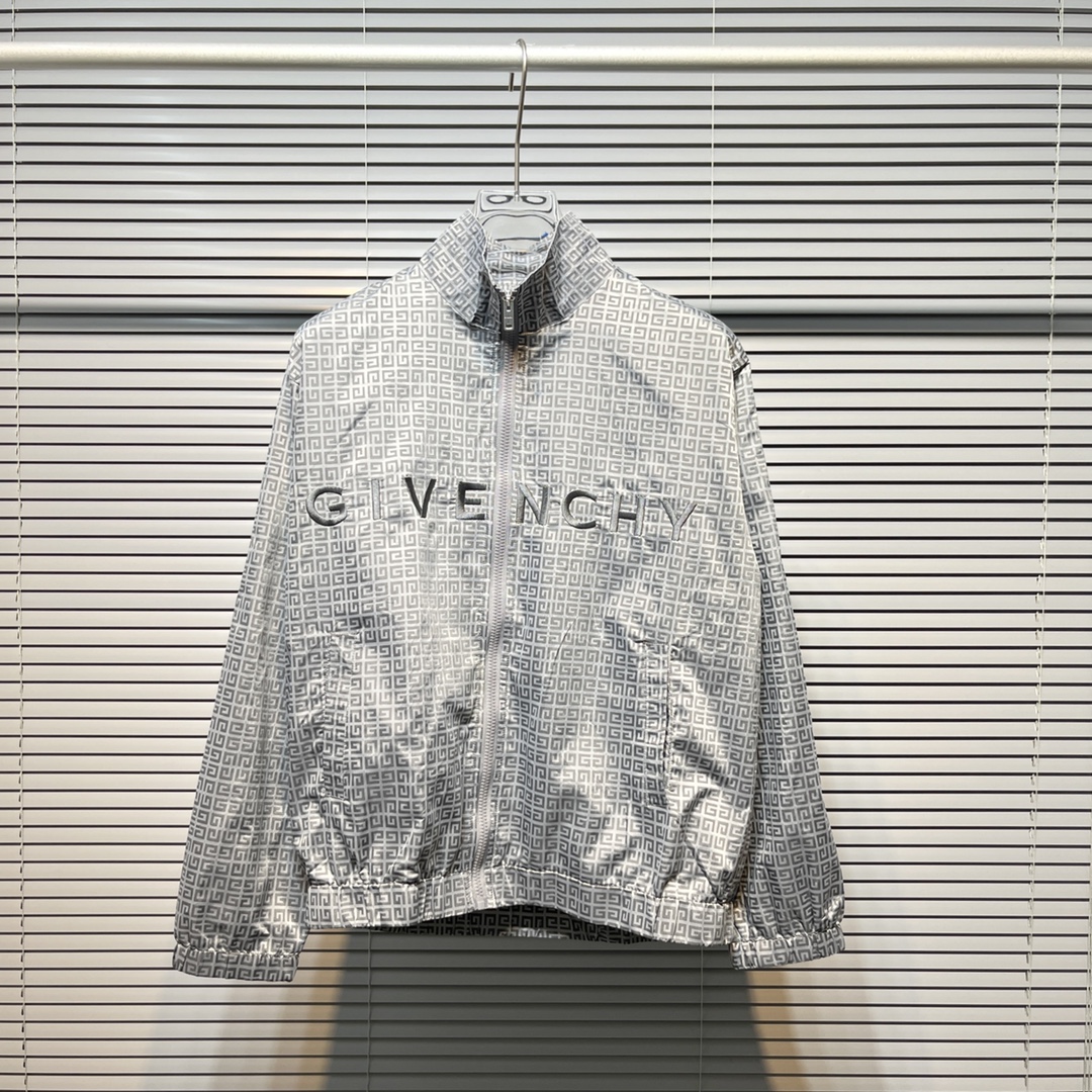 ジバンシィ コートスーパーコピー ジャケット トップス 軽量 ハイネック 防風 刺繍ロゴ 人気定番 シンプル グレイ_1
