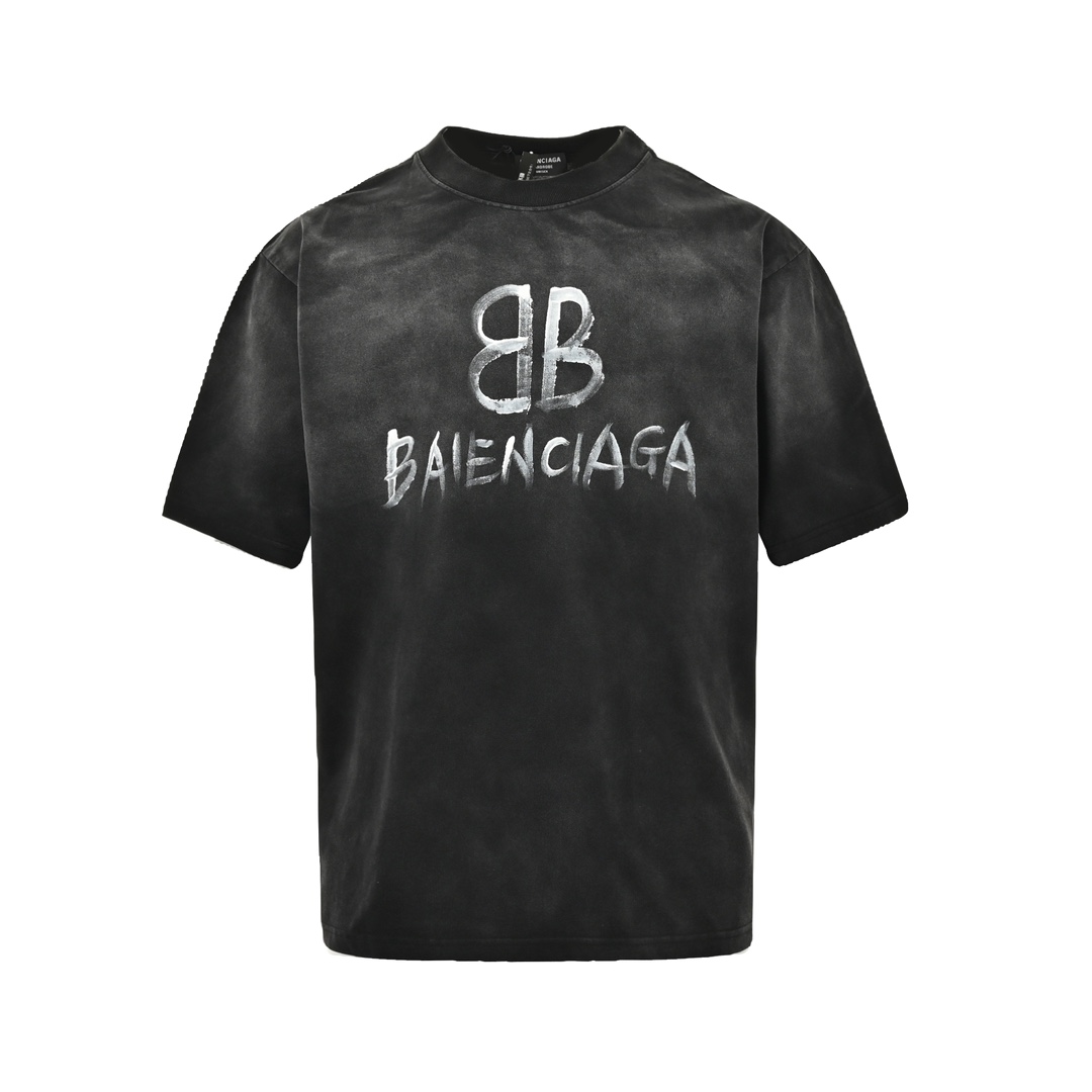 バレンシアガ 定番人気物 コピー 半袖 Tシャツ コットン ブラック 柔らかい 花柄_1