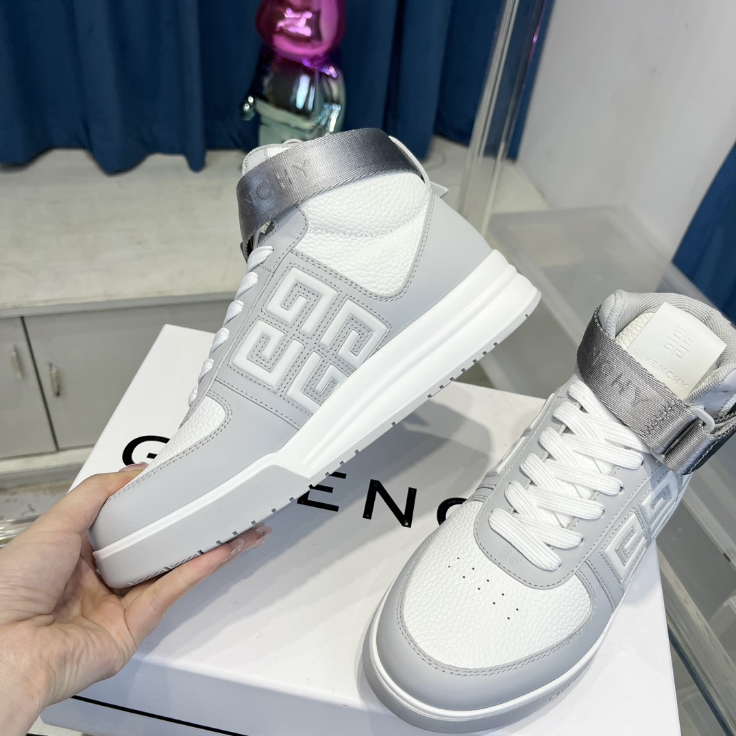 givenchy スニーカー メンズ激安通販 スポーツシューズ 運動靴 ハイカット スニーカー 厚底 牛革 ランニング 通気性いい メンズ グレイ_4