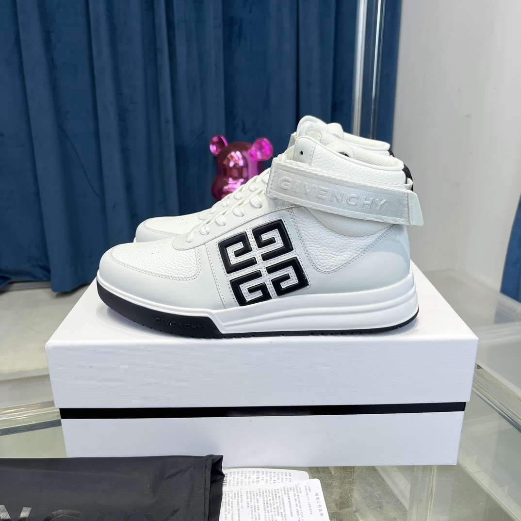 givenchy メンズ スニーカー偽物 スポーツシューズ 運動靴 ハイカット スニーカー 厚底 牛革 ランニング 通気性いい メンズ ホワイト_2