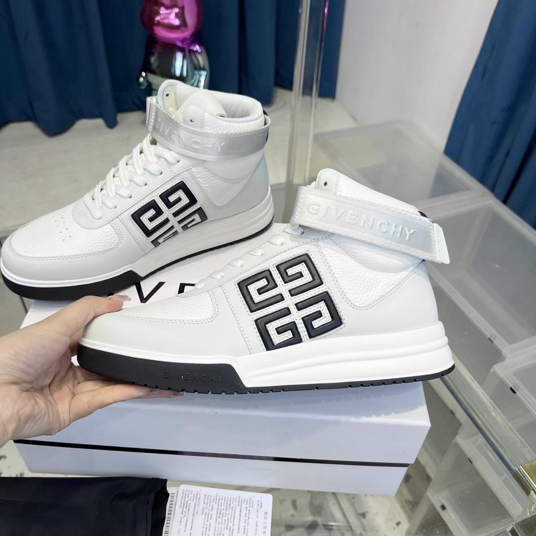 givenchy メンズ スニーカー偽物 スポーツシューズ 運動靴 ハイカット スニーカー 厚底 牛革 ランニング 通気性いい メンズ ホワイト_3