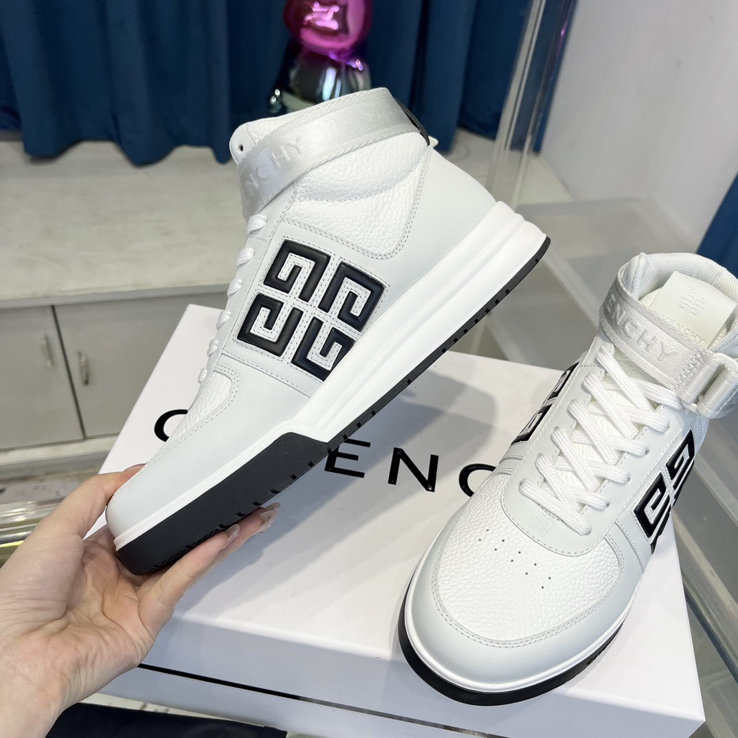 givenchy メンズ スニーカー偽物 スポーツシューズ 運動靴 ハイカット スニーカー 厚底 牛革 ランニング 通気性いい メンズ ホワイト_4