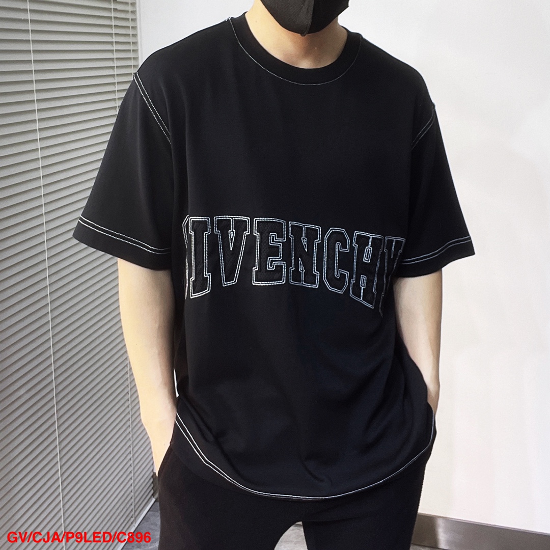 個性的 24年夏新款 ジバンシィ服コピー 半袖 トップス 純綿Tシャツ シンプル 柔らかい ロゴプリント 大人気 ブラック_1