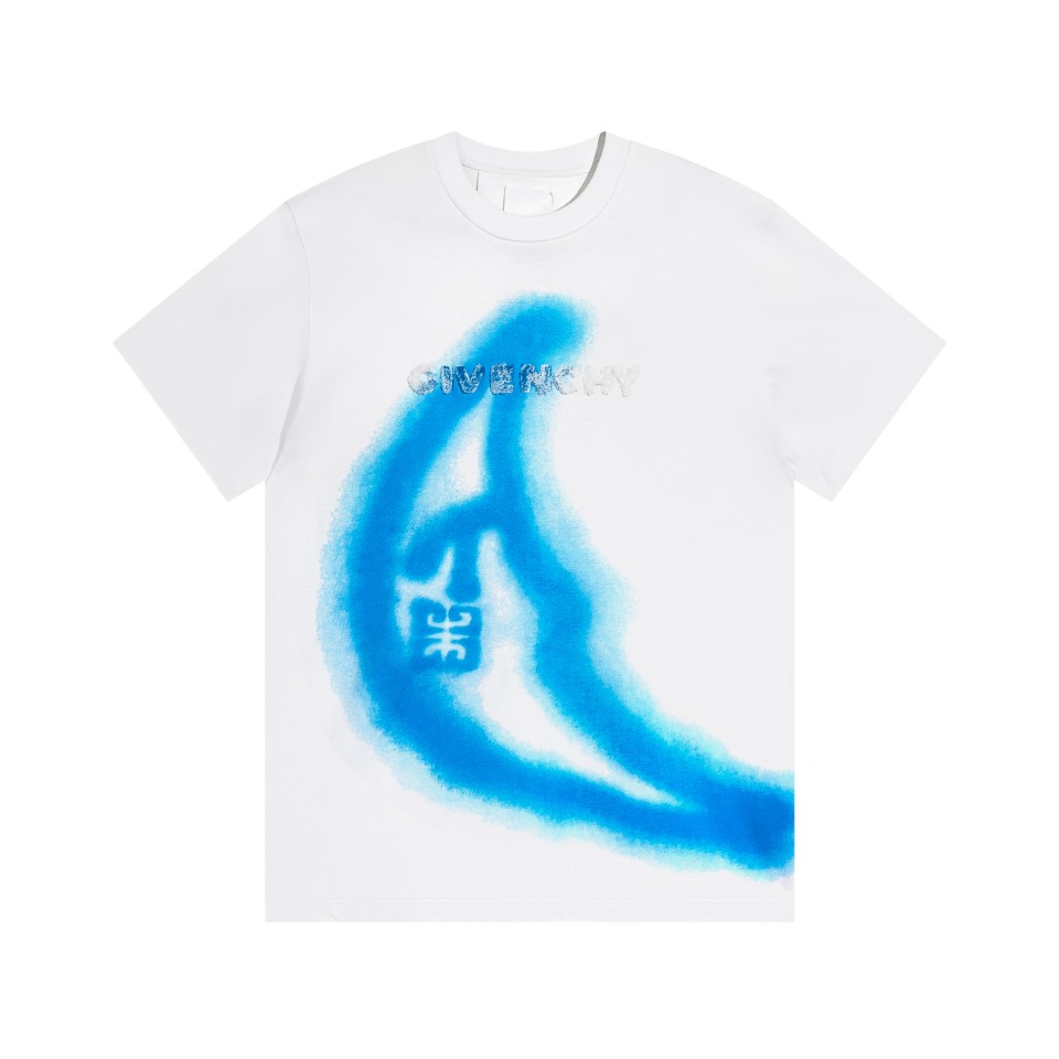 お買い得豊富な ジバンシィ フーディｎ級品 半袖 トップス 純綿Tシャツ 柔らかい 月プリント 人気新作 男女兼用 ホワイト_1