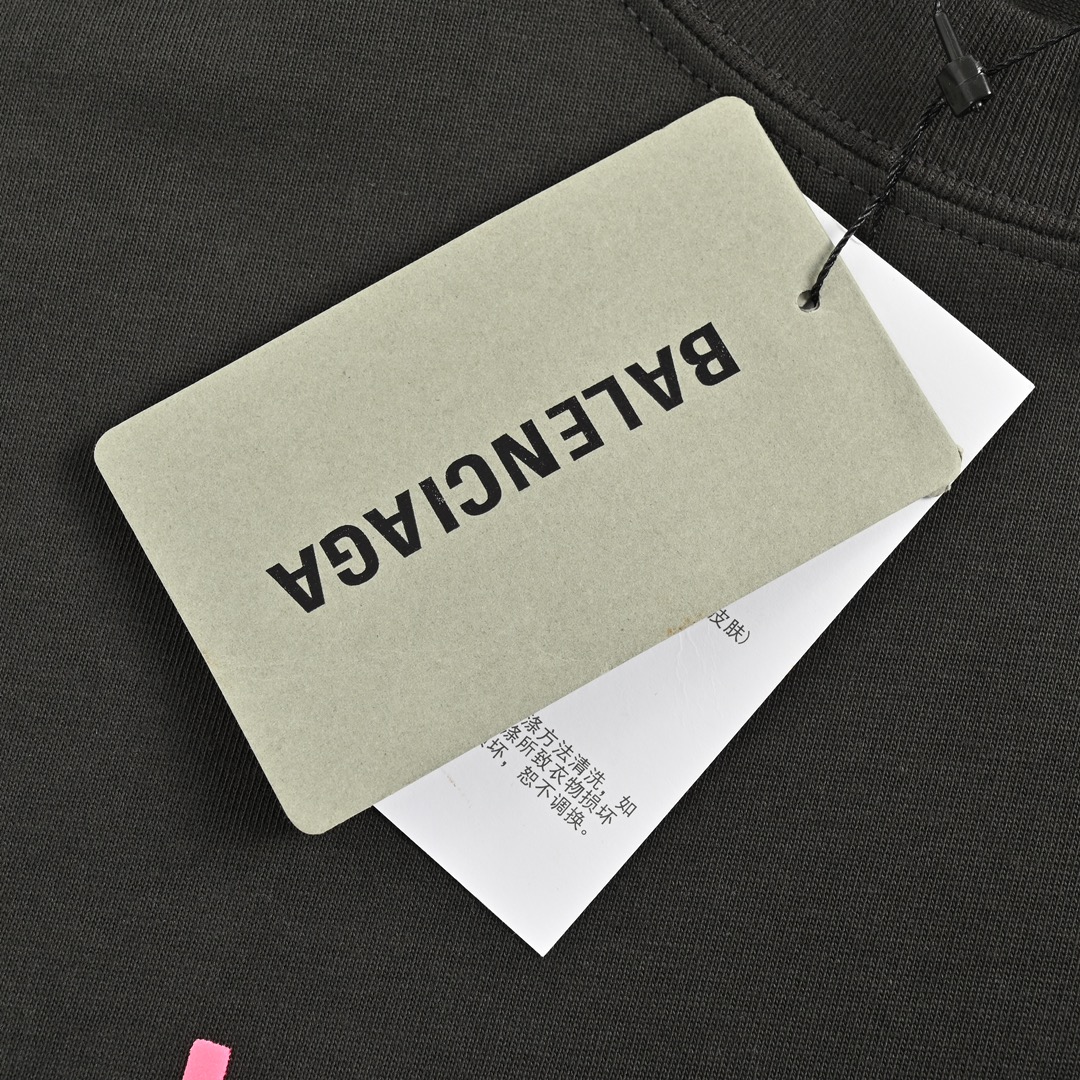 バレンシアガ 定番人気物 コピー 半袖 Tシャツ コットン ブラック 柔らかい 花柄_4