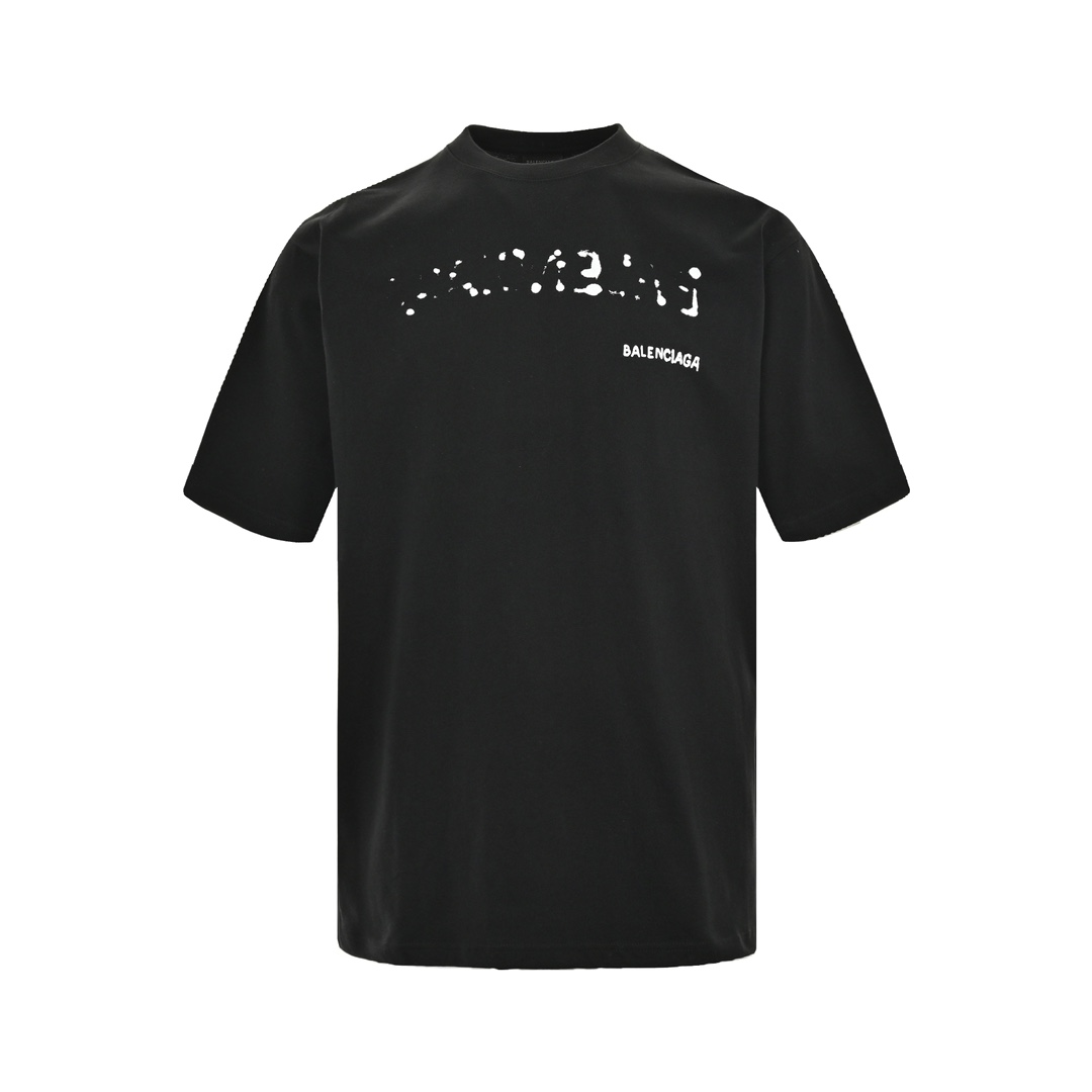バレンシアガ 2024新作 コピー 半袖 Tシャツ コットン ブラック 柔らかい 花柄_1