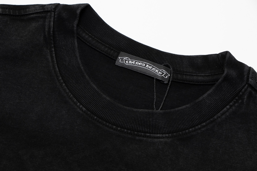 メンズ クロムハーツtシャツ激安通販 抜群の吸汗性 ファッション トップス 純綿 柔らかい 青い飾り 春夏品 ブラック_7