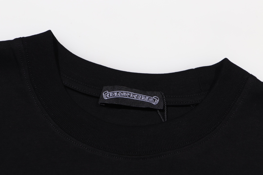 クロムハーツtシャツメルカリ偽物 お買い得大人気 トップス 純綿 柔らかい 男女兼用 ファッション 通気性いい ブラック_3