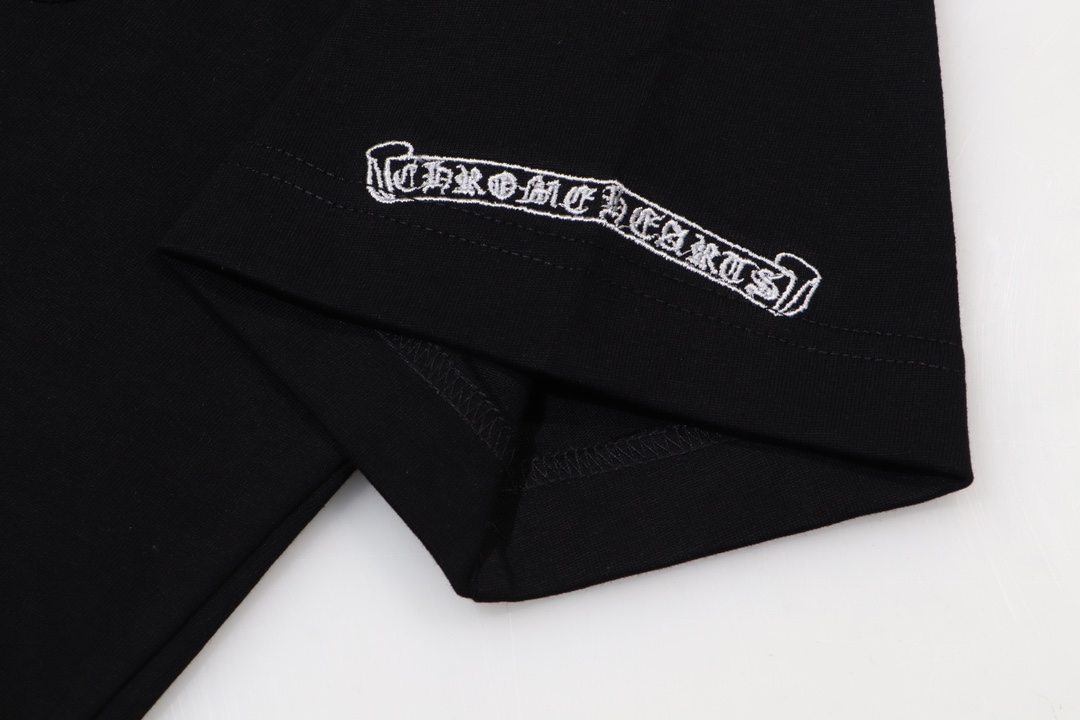 クロムハーツtシャツメルカリ偽物 お買い得大人気 トップス 純綿 柔らかい 男女兼用 ファッション 通気性いい ブラック_5