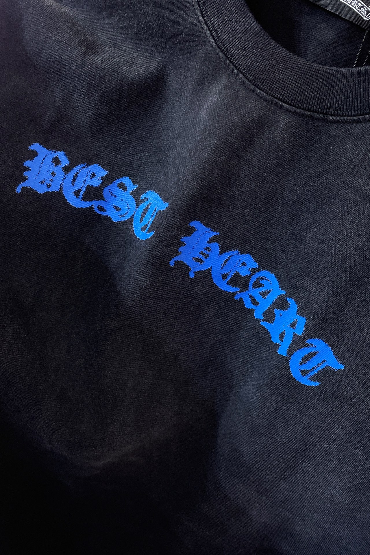 超激レア人気新作 クロムハーツtシャツ 買取スーパーコピートップス 純綿 半袖 青いプリント ゆったり ブラック_7