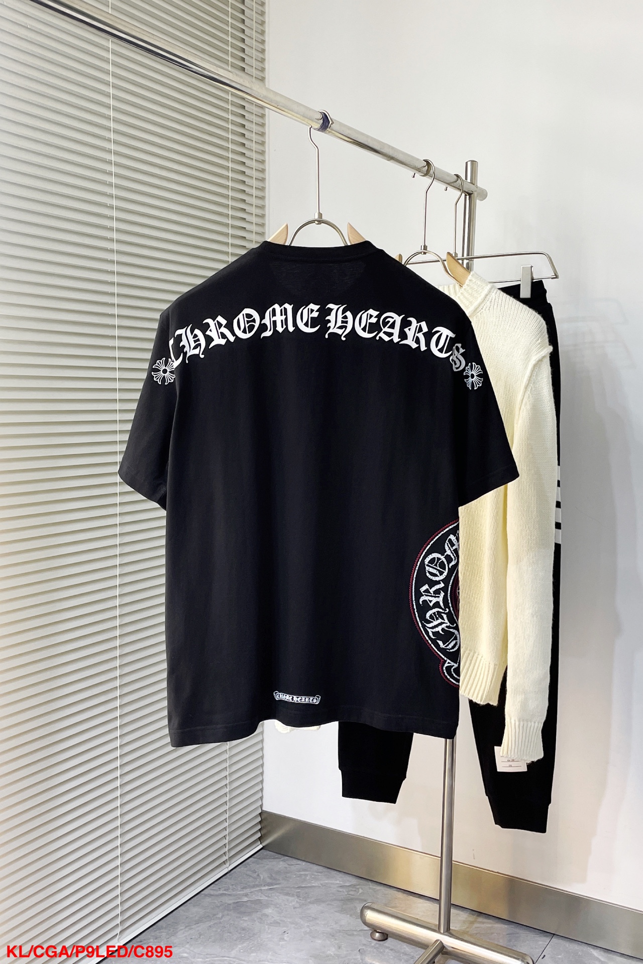 春夏新作 クロムハーツパーカーサイズ感コピー トップス 純綿 半袖 ゆったり 柔らかい プリント  メンズ ブラック_3