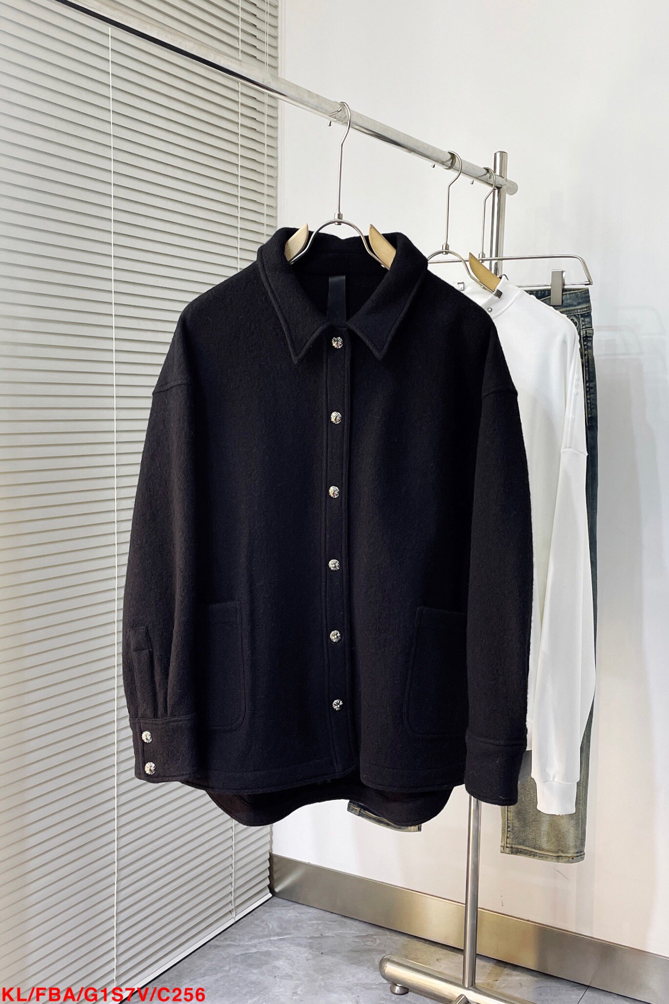 クロムハーツ ワイシャツｎ級品 シャツ メンズ 長袖 厚い カジュアル 無地 おしゃれ 暖かい シンプル ブラック_2