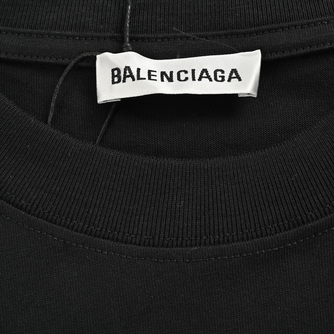 バレンシアガ 定番人気物 コピー 半袖 Tシャツ コットン ブラック 柔らかい 花柄_5