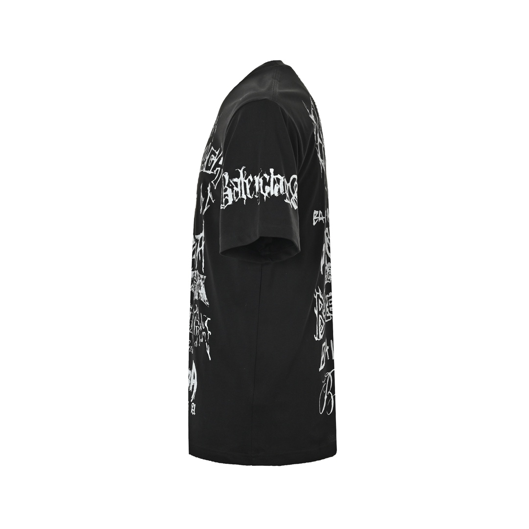 バレンシアガ BALENCIAGA限定 コピー 半袖 Tシャツ コットン ブラック 柔らかい 花柄_2