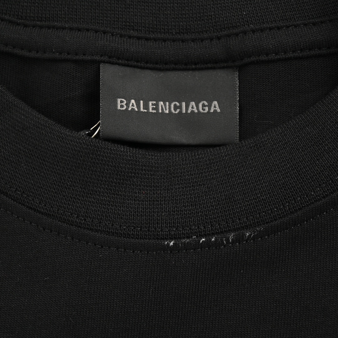 バレンシアガ BALENCIAGA限定 コピー 半袖 Tシャツ コットン ブラック 柔らかい 花柄_4