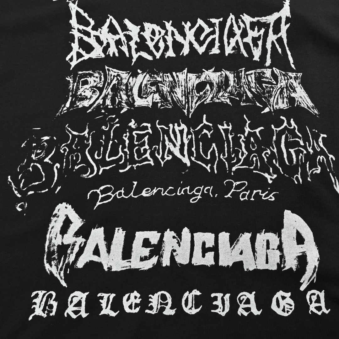 バレンシアガ BALENCIAGA限定 コピー 半袖 Tシャツ コットン ブラック 柔らかい 花柄_5