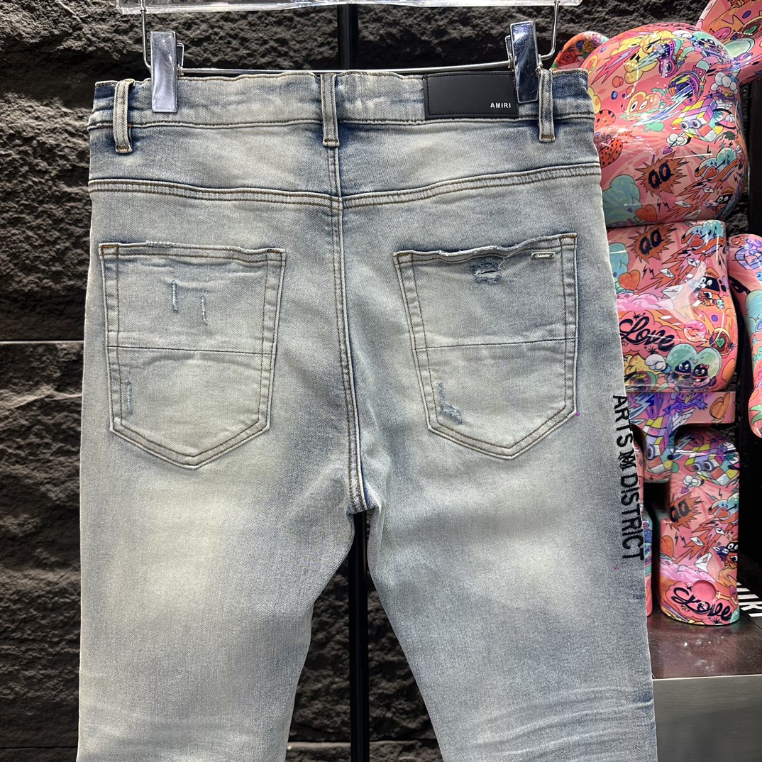 AMIRI ジーンズ エマール偽物 触り心地のいい デニムズボン ロゴ付き 美脚 パンツ 人気新作 ブルー_5
