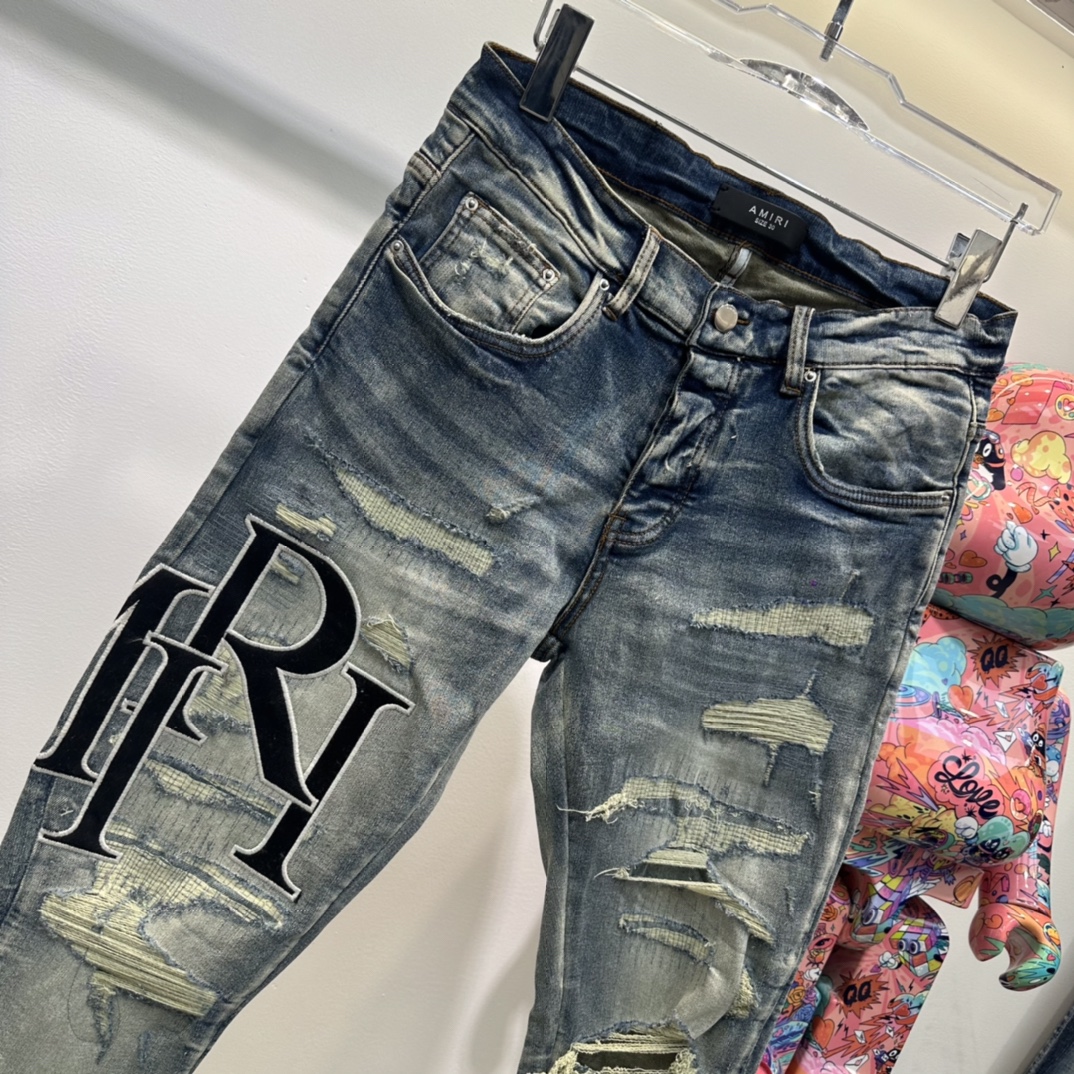 AMIRI アメリカニーノ ジーンズスーパーコピーデニムズボン HOT品質保証 美脚 パンツ シンプル グレイ_3